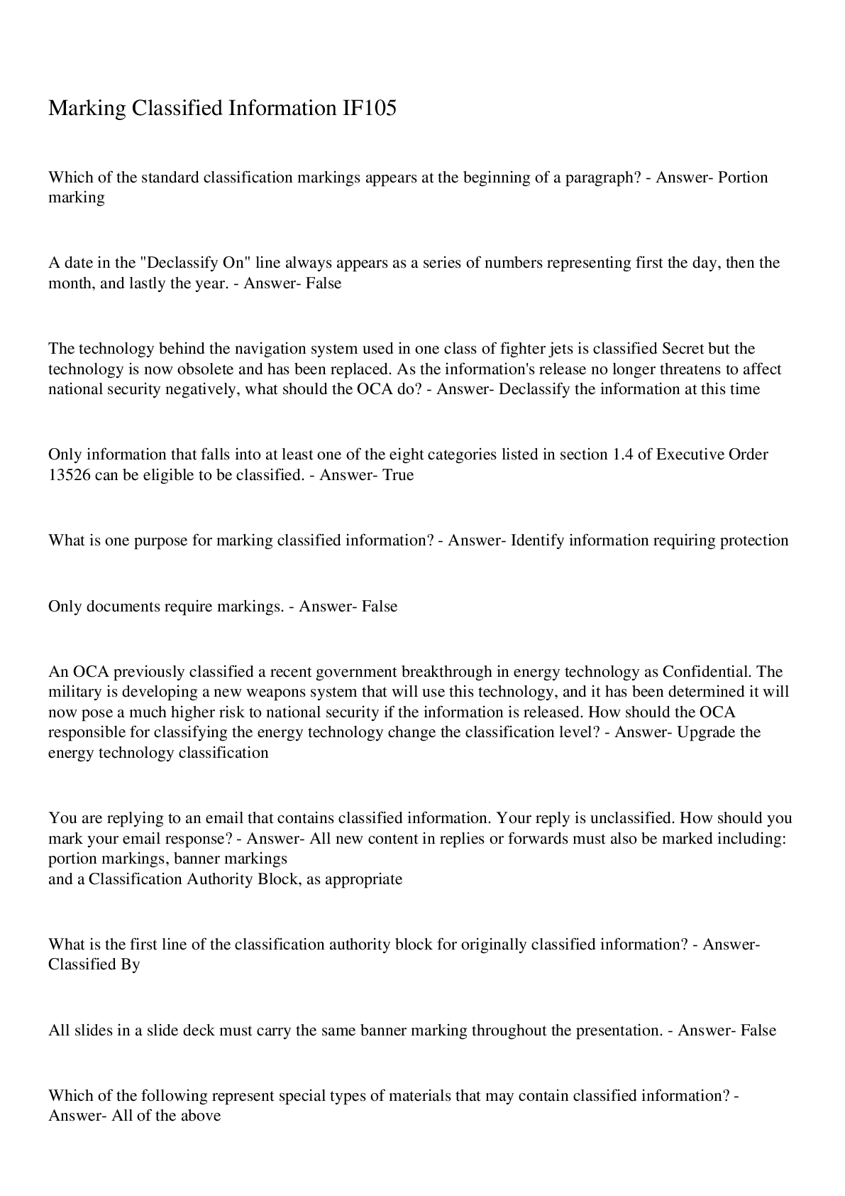 Preview image for Marking Classified Information IF105